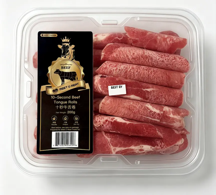 Beef Tongue Thin Sliced 1.3mm 十秒牛舌卷 200g
