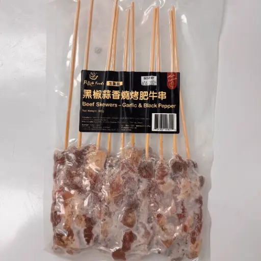 [4130015] 燒烤 - 肥牛串 - 黑椒蒜香 Garlic & Black Pepper Beef Skewers 300g